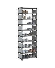 Étagère à chaussures 10 niveaux 54x28x158 cm tissu non-tissé | Mobilier & Déco