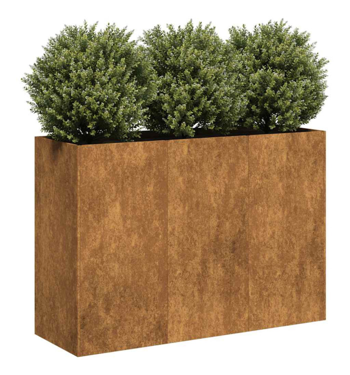 Jardinière rouillé 120x40x80 cm acier inoxydable | Mobilier & Déco