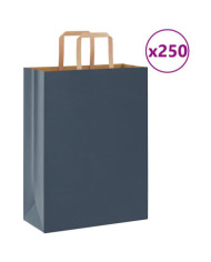 Sacs en papier 250 pcs avec poignées bleu 26x12x35 cm | Mobilier & Déco