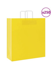 Sacs en papier 250 pcs avec poignées jaune 45x17x48 cm | Mobilier & Déco