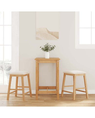 chaises de bar avec coussins 2 pcs bois massif d'hévéa | Mobilier & Déco