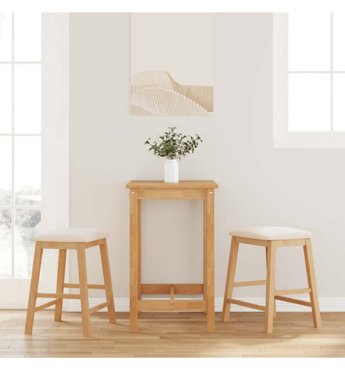 chaises de bar avec coussins 2 pcs bois massif d'hévéa | Mobilier & Déco