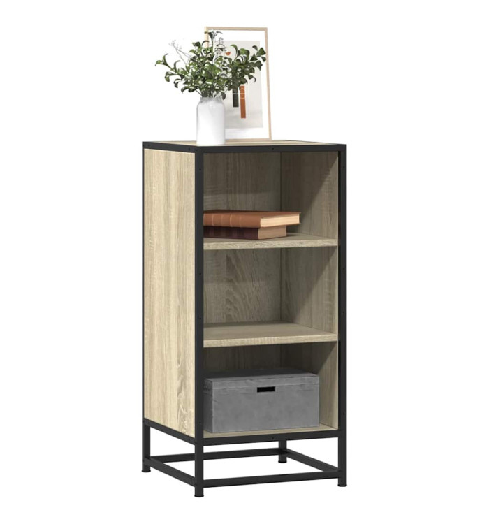Buffet chêne sonoma 35,5x35x76 cm bois d'ingénierie et métal | Mobilier & Déco