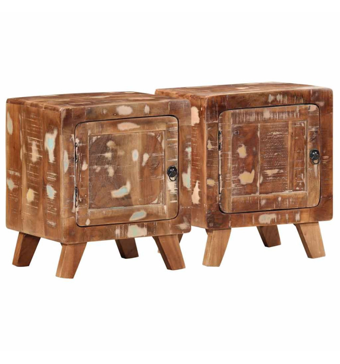 Table de chevet 2 pcs 40x32x46 cm bois massif de récupération | Mobilier & Déco