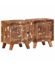 Table de chevet 2 pcs 40x32x46 cm bois massif de récupération | Mobilier & Déco