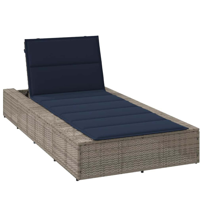 Transat avec coussin flottant gris résine tressée | Mobilier & Déco