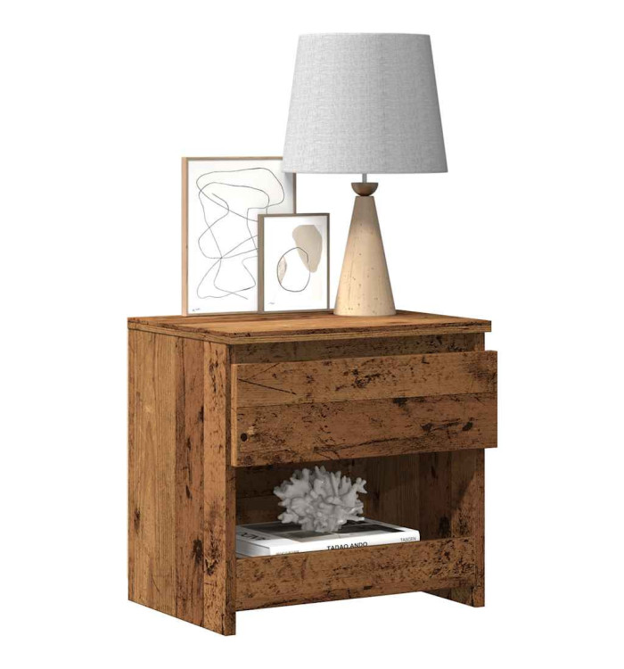 Table de chevet vieux bois 40x30x39 cm bois d'ingénierie | Mobilier & Déco