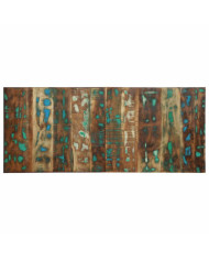 Tête de lit multicolore 120 cm bois massif récupération | Mobilier & Déco
