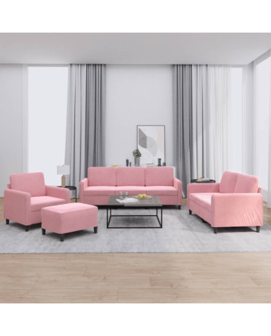 Ensemble de canapés 4 pcs rose velours | Mobilier & Déco