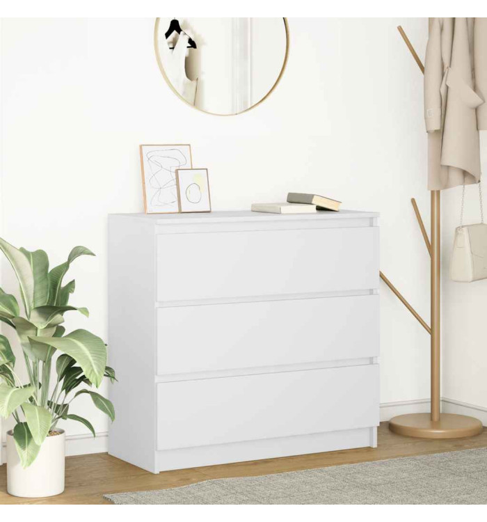 Buffet blanc 80x35x76 cm bois d’ingénierie | Mobilier & Déco