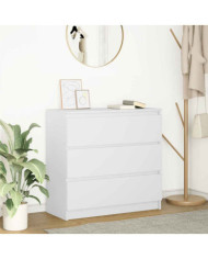 Buffet blanc 80x35x76 cm bois d’ingénierie | Mobilier & Déco