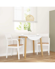 Chaises à manger 2 pcs blanc bois massif caoutchouc | Mobilier & Déco