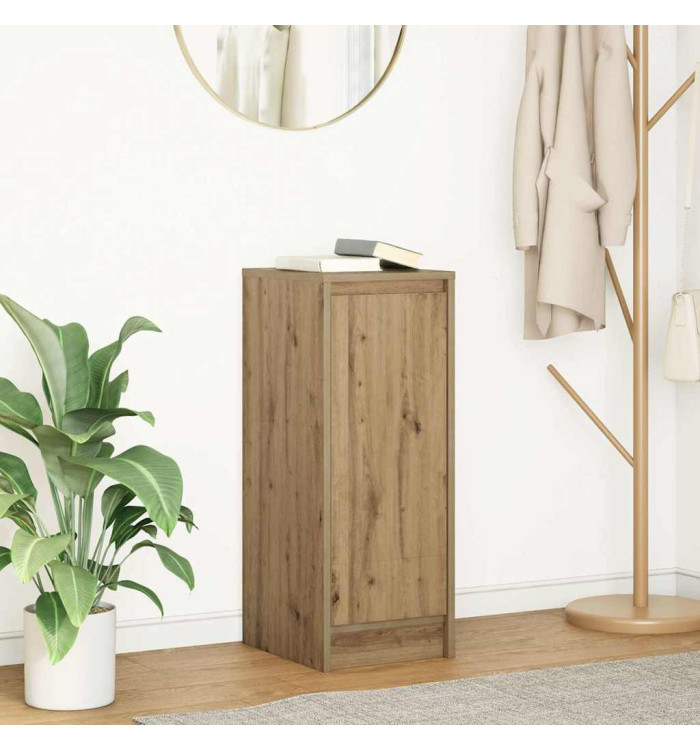 Buffet chêne artisanal 29,5x34x76 cm bois d'ingénierie | Mobilier & Déco