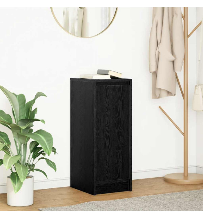 Buffet chêne noir 29,5x34x76 cm bois d'ingénierie | Mobilier & Déco