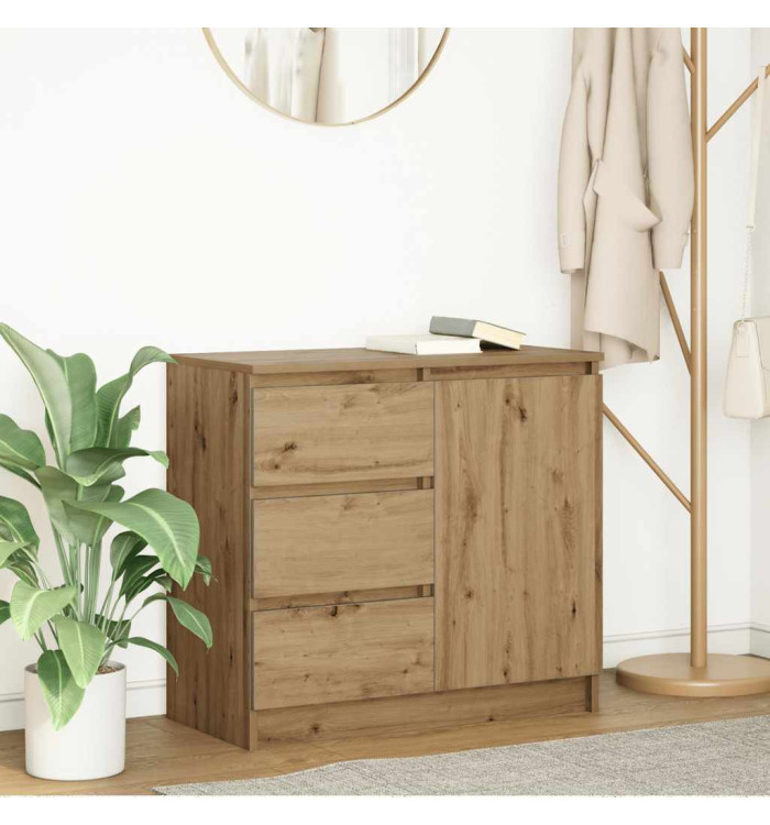 Buffet avec tiroir chêne artisanal 71x35x65 cm bois ingénierie | Mobilier & Déco