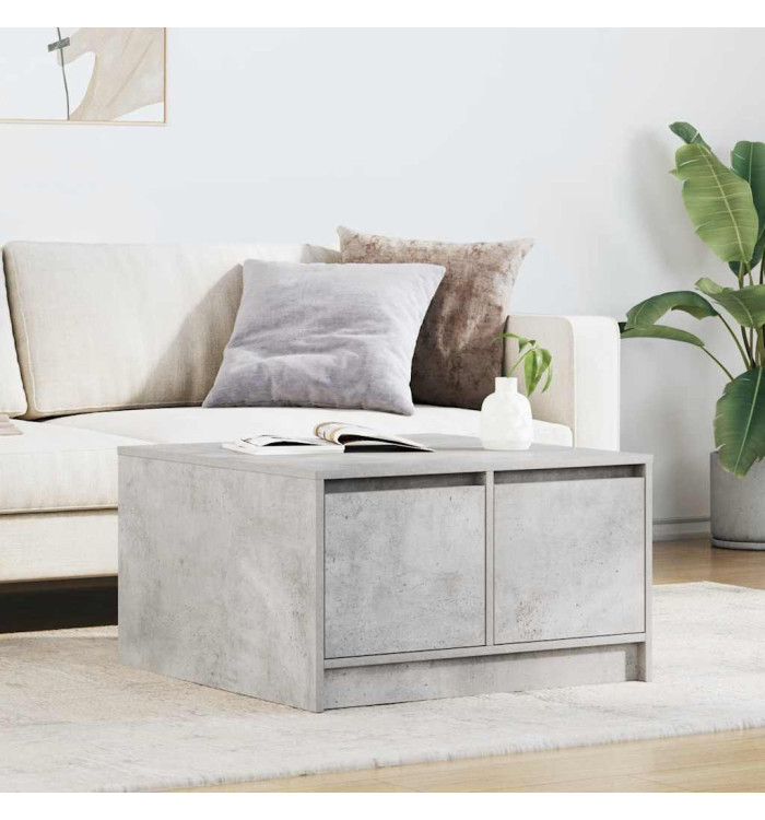 Table basse avec tiroirs gris béton 70,5x70x40 cm | Mobilier & Déco