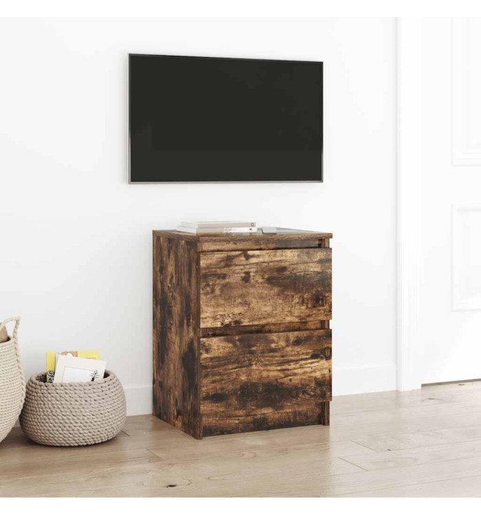 Meuble TV chêne fumé 40x35x54 cm bois d'ingénierie | Mobilier & Déco