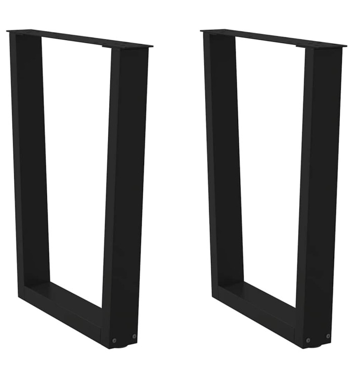 Pieds de table à manger en forme de V, 2 pièces, noir, 70 x (72-73,3) cm, acier | Mobilier & Déco