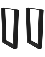 Pieds de table à manger en forme de V, 2 pièces, noir, 70 x (72-73,3) cm, acier | Mobilier & Déco