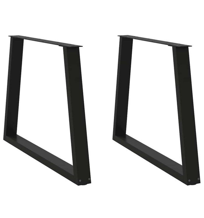 Pieds de table à manger en forme de V, 2 pièces, noir, 100 x (72-73,3) cm, acier | Mobilier & Déco