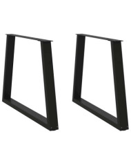 Pieds de table à manger en forme de V, 2 pièces, noir, 100 x (72-73,3) cm, acier | Mobilier & Déco