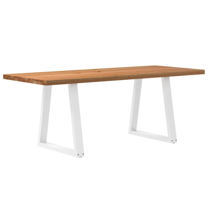 Table à manger marron clair bois de chêne massif rectangulaire | Mobilier & Déco