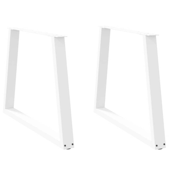 Pieds de table à manger en forme de V, 2 pièces, blanc, 90 x (72-73,3) cm, acier | Mobilier & Déco