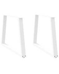 Pieds de table à manger en forme de V, 2 pièces, blanc, 90 x (72-73,3) cm, acier | Mobilier & Déco