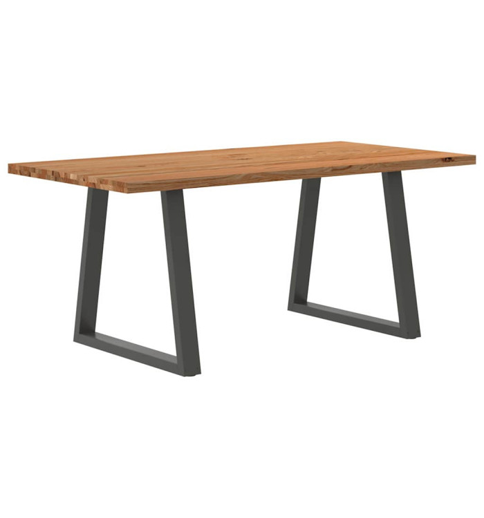 Table à manger marron clair bois de chêne massif rectangulaire | Mobilier & Déco
