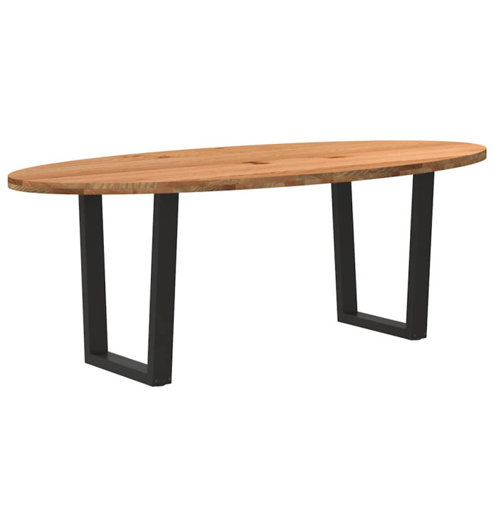 Table à manger 220x100x74 cm bois de chêne massif ovale | Mobilier & Déco