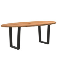 Table à manger 220x100x74 cm bois de chêne massif ovale | Mobilier & Déco