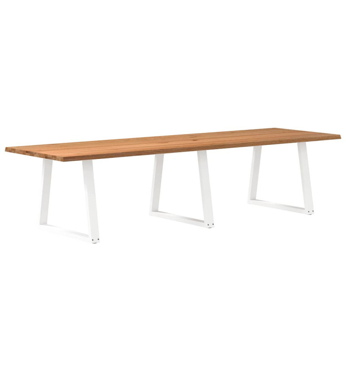 Table à manger avec bord naturel 320x100x74cm bois massif chêne | Mobilier & Déco