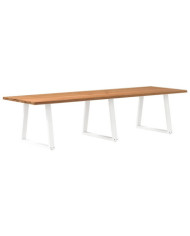 Table à manger avec bord naturel 320x100x74cm bois massif chêne | Mobilier & Déco