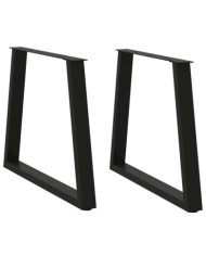 Pieds de table à manger en forme de V, 2 pièces, noir, 70 x (72-73,3) cm, acier | Mobilier & Déco