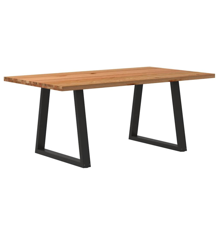 Table à manger marron clair bois de chêne massif rectangulaire | Mobilier & Déco