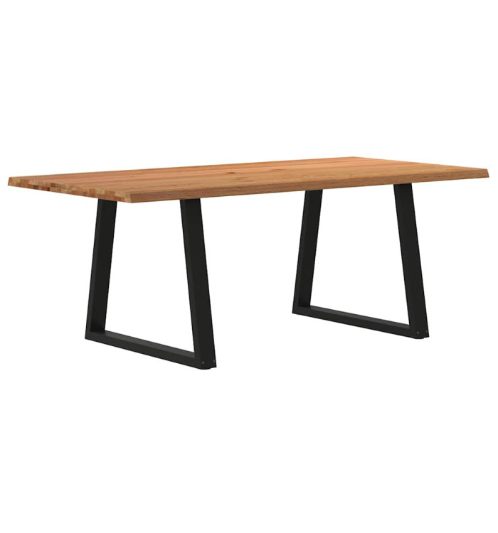 Table à manger avec bord naturel 200x100x74cm bois massif chêne | Mobilier & Déco