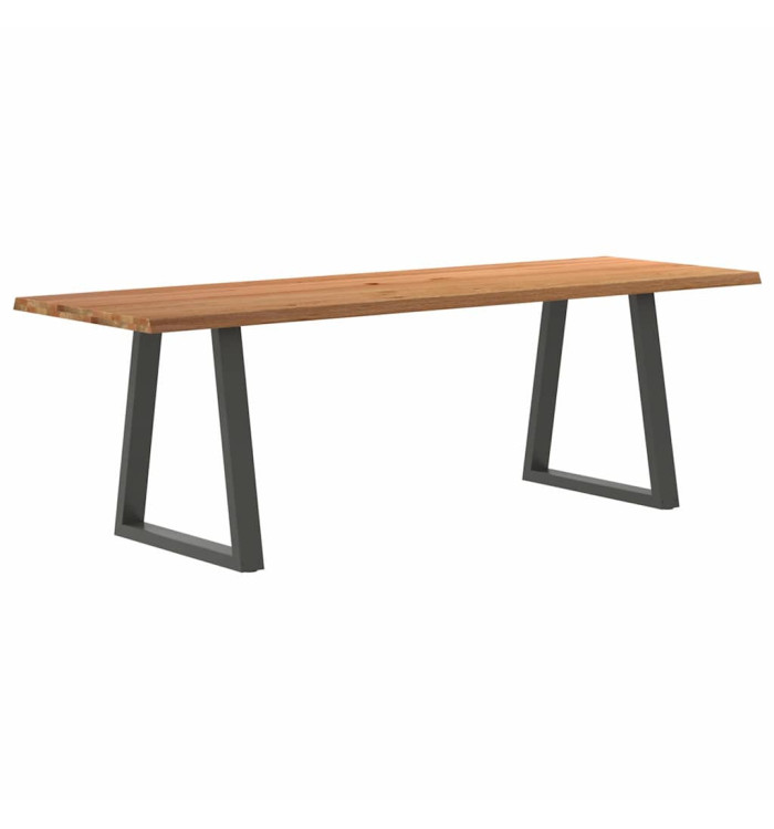 Table à manger avec bord naturel 240x80x74 cm bois massif chêne | Mobilier & Déco