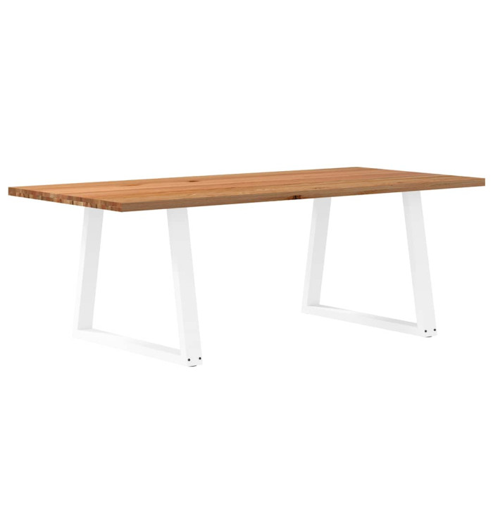 Table à manger marron clair bois de chêne massif rectangulaire | Mobilier & Déco