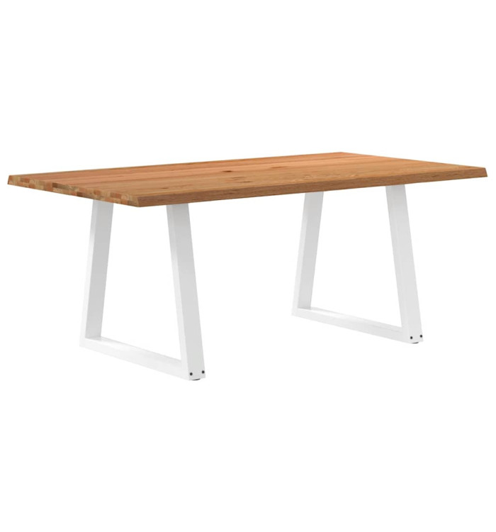 Table à manger avec bord naturel 180x100x74cm bois massif chêne | Mobilier & Déco