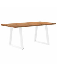 Table à manger marron clair bois de chêne massif rectangulaire | Mobilier & Déco