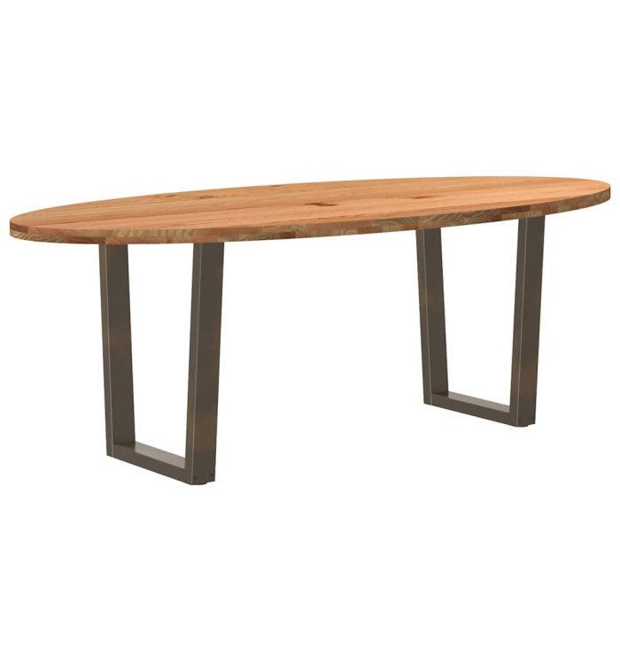 Table à manger 220x100x74 cm bois de chêne massif ovale | Mobilier & Déco