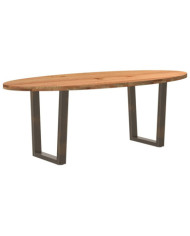 Table à manger 220x100x74 cm bois de chêne massif ovale | Mobilier & Déco