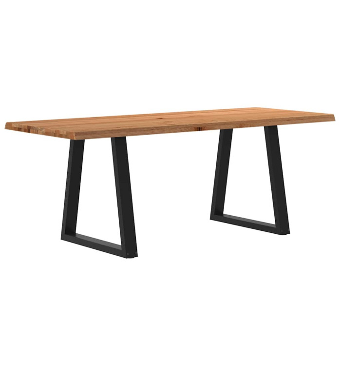 Table à manger avec bord naturel 200x80x74 cm bois massif chêne | Mobilier & Déco
