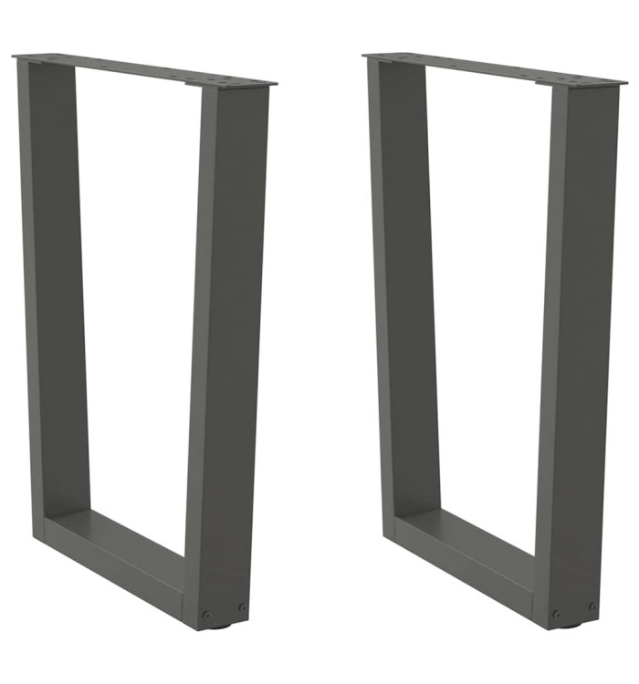 Pieds de table à manger en forme de V, 2 pièces, anthracite, 70 x (72-73,3) cm, acier | Mobilier & Déco