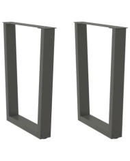 Pieds de table à manger en forme de V, 2 pièces, anthracite, 70 x (72-73,3) cm, acier | Mobilier & Déco