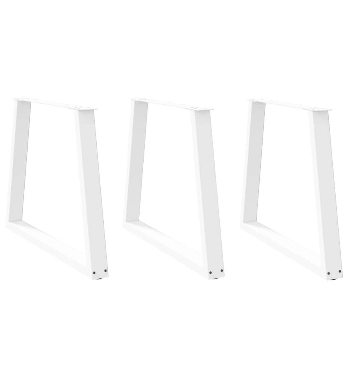 Pieds de table à manger en forme de V, 3 pièces, blanc, 80 x (72-73,3) cm, acier | Mobilier & Déco
