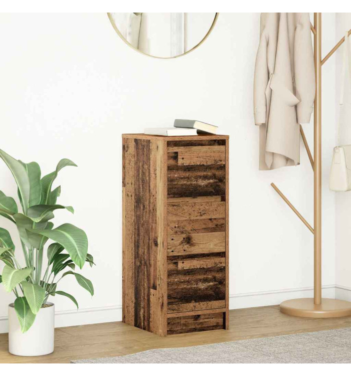 Buffet vieux bois 29,5x34x76 cm bois d'ingénierie | Mobilier & Déco
