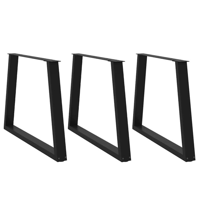 Pieds de table à manger en forme de V, 3 pièces, noir, 100 x (72-73,3) cm, acier | Mobilier & Déco
