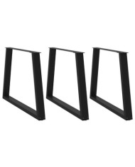 Pieds de table à manger en forme de V, 3 pièces, noir, 100 x (72-73,3) cm, acier | Mobilier & Déco