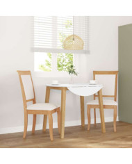 Chaises à manger coussins 2 pcs naturel bois massif caoutchouc | Mobilier & Déco